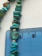 Vintage 925 Sterling Silver Double Strand Turquoise Chip Bracelet