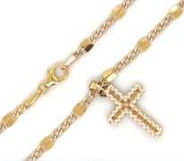 Tasteful 10K YG Cross Pendant on Necklace