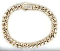 925 Sterling silver baguette cubic zirconia link bracelet