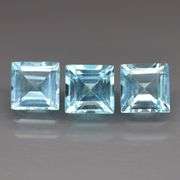Matched! 3 piece 7.35ct full fire Swiss blue Topaz set!