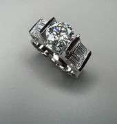 Men's 2.35 Ct Ice White Fire Moissanite Ring