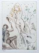 Highly Collectible and Rare Salvador Dali Hand-signed Original Engraving