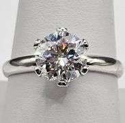 Ladies 14 K White Sparkling 2.5 Ct White Gold Simulated Lab Diamond Ring