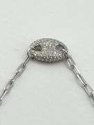 925 Sterling Silver Full Crystal pave Interlocking Circle Pendant With Paperclip Chain Necklace