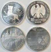 Gem SILVER 1995 & 2001 German 10 Marks and 2006 & 2007 10 Euros