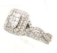 14kt White gold 1ctw invisible set wedding set