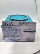 Very fine Natural Tanzanite 5.65ctw Bangle set in silver, GGA certified