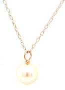 14kt Yellow gold 7.5-8mm pearl pendant on chain