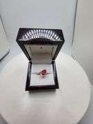 Very fine one Ruby 2.08 CW ring in silver 14k gold plated