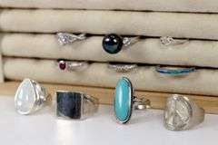 Sterling Silver .925 Curated Lot of 10 Rings Various Sizes & Styles