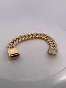 MEN'S 14K YELLOW GOLD AND DIAMOND CUBAN LINK BRACELET. CERTIFIED. OVER 135 GRAMS.