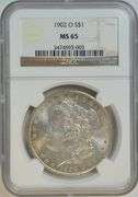 Splendid Gem BU 1902-O Morgan Silver Dollar. NGC MS65