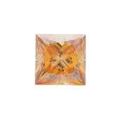 Stunning 5 Ct Princess Cut Golden Amber Fire Moissanite Solitaire
