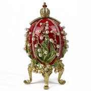 Red Lily of the Valley Fabergé Egg Replica – Perfect Easter or Collectible Gift