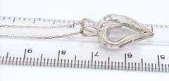 10kt White Gold Open Heart Shaped Diamond Pendant on Chain