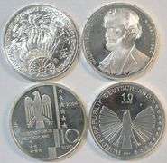 Gem SILVER 1987 & 1997 German 10 Marks and 2004 & 2007 10 Euros