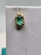 Magnificent pair earring Emerald and diamond in Silver – GGA Certified