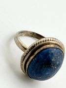 Vintage 925 Sterling Silver Oval Lapis Ring