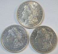 Flashy near mint 1921 P-D-S Morgan Silver Dollars