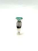 Breathtaking 14 kt White Gold Plate 5 Ct Simulated Paraiba Tourmaline Ring