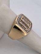 MEN'S CERTIFIED 10K YELLOW GOLD DIAMOND RING