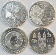 Gem SILVER 1987 & 2007 German 10 Marks and 2003 & 2005 10 Euros