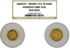 Germany (Prussia) 10 & 20 Mark Gold Pieces. NGC GSA Gold graded