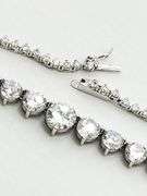 925 Sterling Silver Gratuated Tennis CZ Necklace