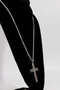.925 Sterling Silver Peace Sign Cross 75mm x 45mm