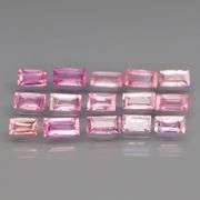 Baguette cut! 2.40ct set of Sapphires with candy pink hues!