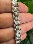 Sterling Silver Solid Miami Cuban Link Chain 9.2mm 925 Italy Box Lock Braclet 9"