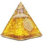 Handcrafted Citrine Orgonite Crystal Pyramid
