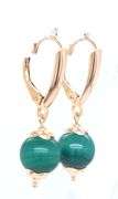 14kt Yellow gold Malachite dangle earrings