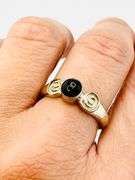 925 Sterling Silver Sajen Black Onyx Central Stone Ring