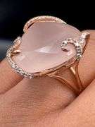 14K Rose Quartz Cocktail Ring of 16ct