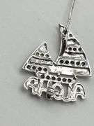 14KT White Gold Saliboat Aloha Brooch