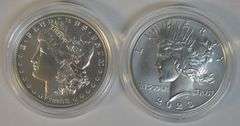 Flawless Gem Cameo Proof 2023 Morgan & 2023 Peace Silver Dollars. Box/COA
