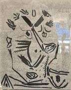 Highly Collectible and Rare Pablo Picasso Hand-Signed Original Linocut