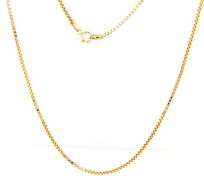 Practical 18K YG Italian Made Box Link Necklace