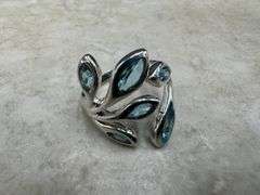 Sterling Silver Natural Gemstone Blue Topaz Ring Size 9