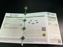 CERTIFIED BRAND NEW 18K YELLOW GOLD CLOVER LEAF BRACELET