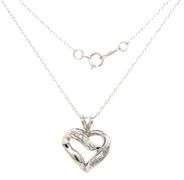 10kt White gold diamond heart shaped pendant on chain