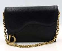 Italian black leather small wallet belt bag