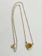 12KT Yellow Gold Filled Tiger Eye Heart Necklace