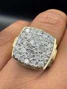 10K Yellow Gold Men Diamond Ring of 2ct