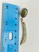 925 Sterling Silver Native American Navajo Drop Green Turquoise Earrings