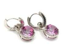 925 Sterling silver cubic zirconia dangle earrings and 2 pins