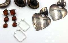 Heavy group lot of vintage 925 sterling silver miscellaneous jewelry