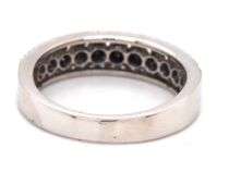 14kt White gold 0.75ctw black and white 3 row band