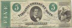 $5 CH CU 1862 Virginia Treasury Note